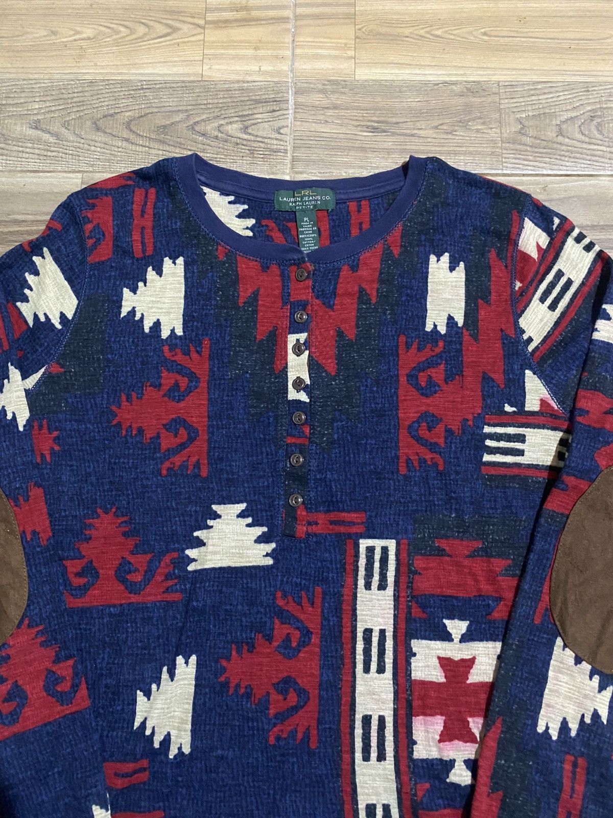 Designer × Polo Ralph Lauren × Vintage POLO RALPH LAUREN AZTEC LONG SLEEVE TEE Size ONE SIZE - 2 Thumbnail