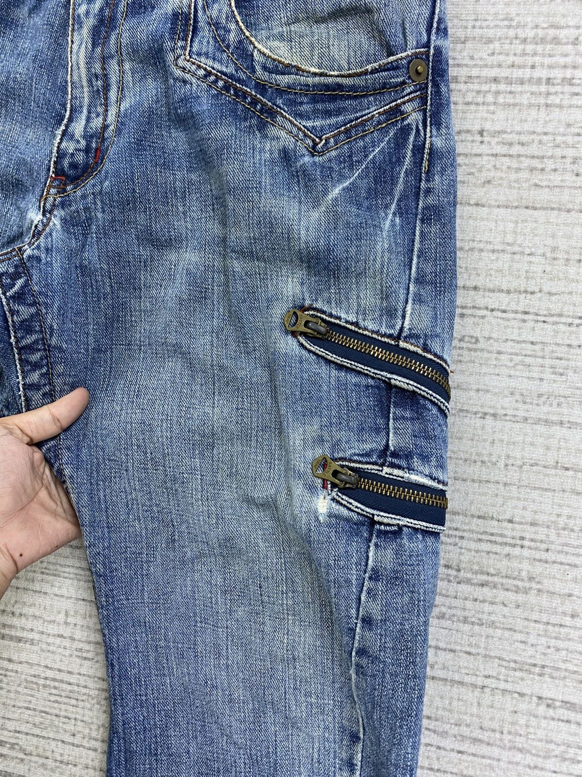 Hysteric Glamour Vintage Flared Rattle Trap Punk Distressed Denim Pants Size US 34 / EU 50 - 7 Thumbnail