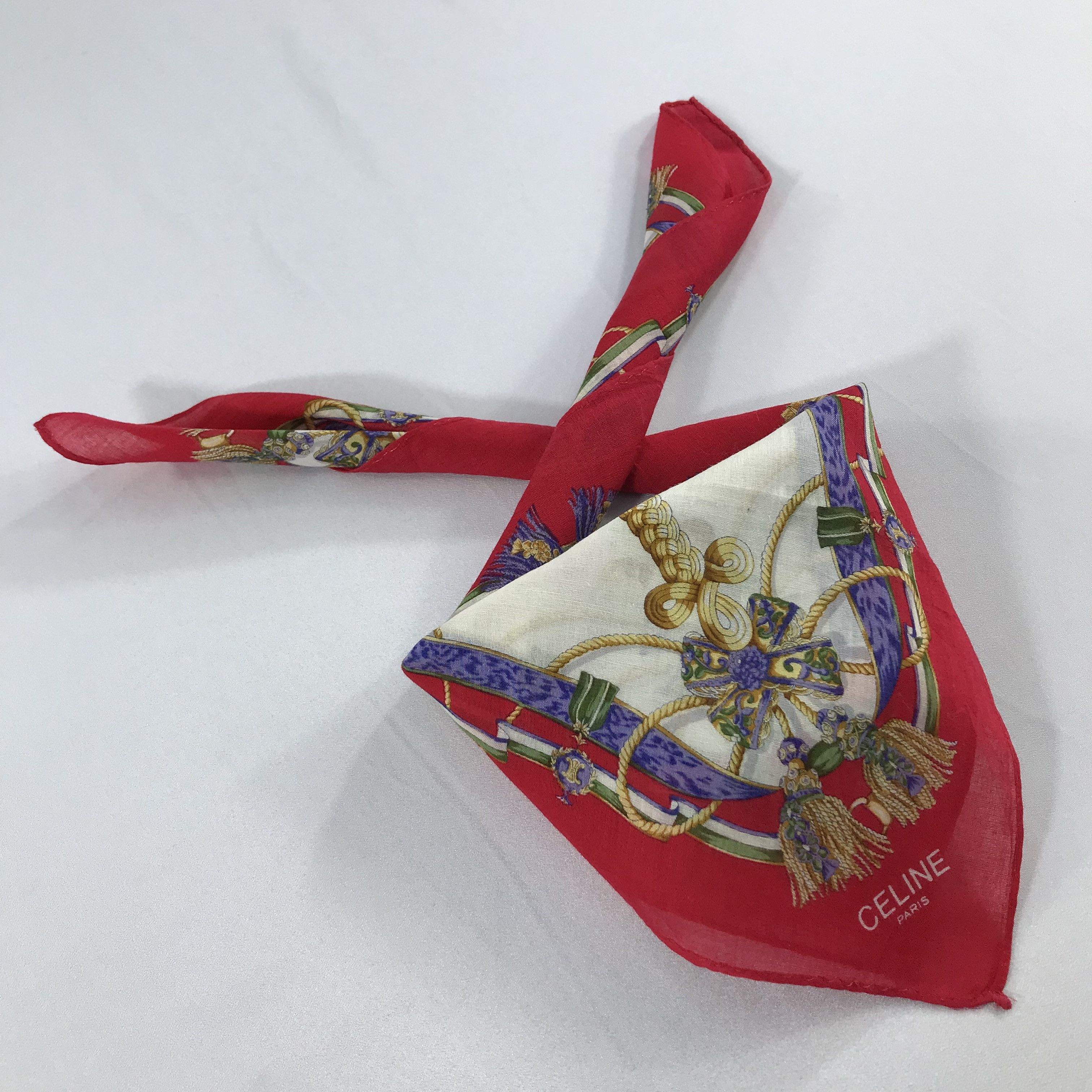 Celine × Vintage Celine Bandana / Handkerchief / Neckerchief - S2467 Size ONE SIZE - 4 Thumbnail