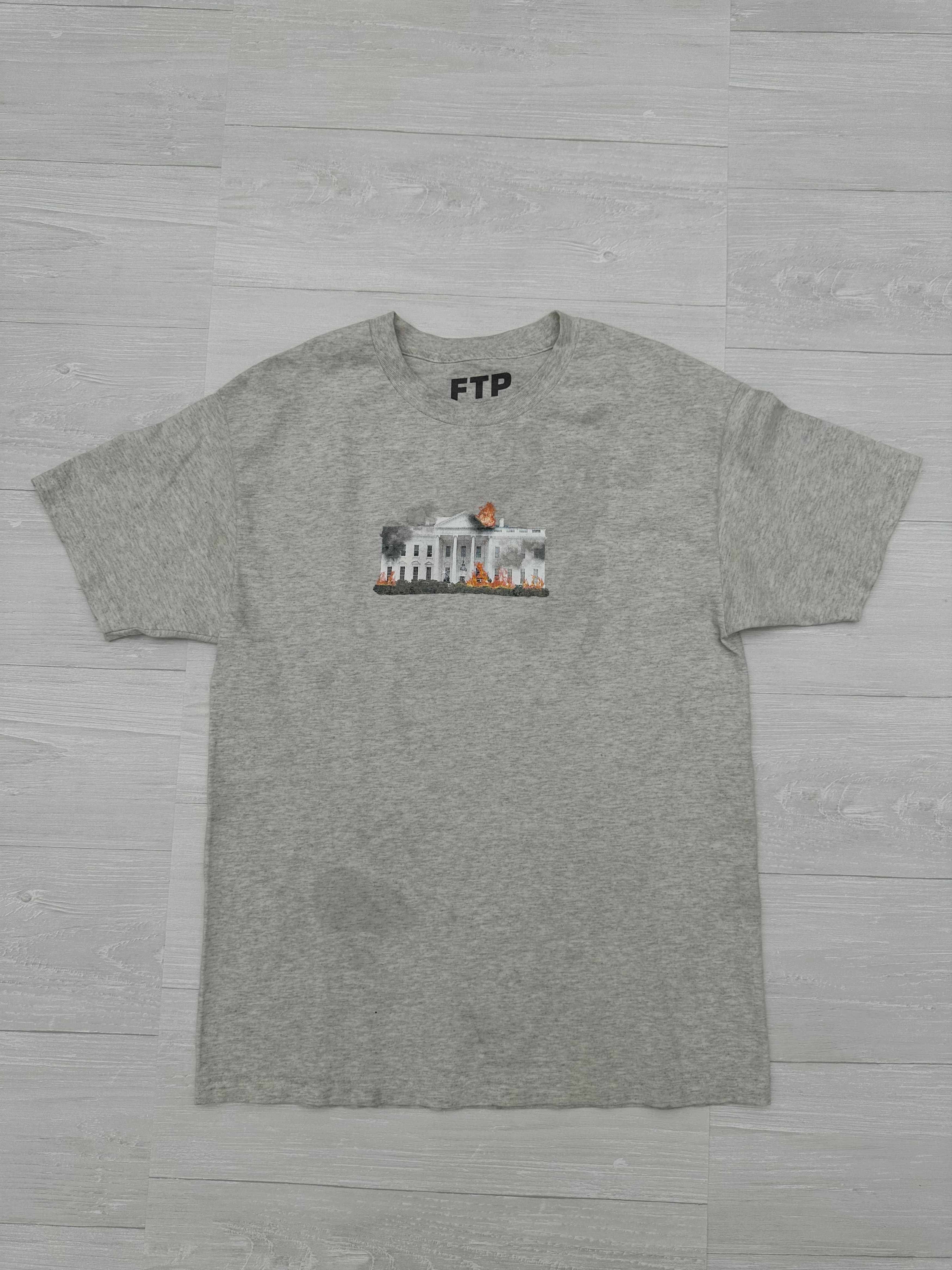 Fuck The Population Fuck The Population Grey Burning White House Tee Large Size US L / EU 52-54 / 3 - 4 Thumbnail