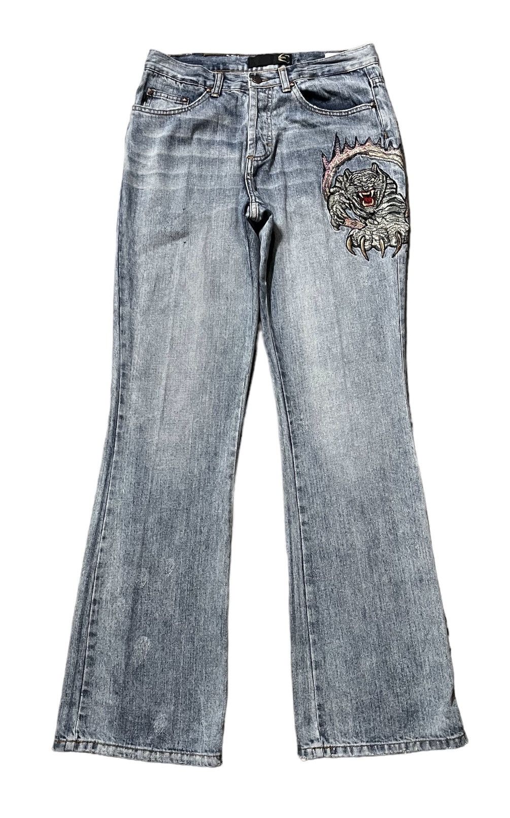 Just Cavalli Flare jeans just cavalli tiger claw faded distressed denim Size US 29 - 2 Thumbnail