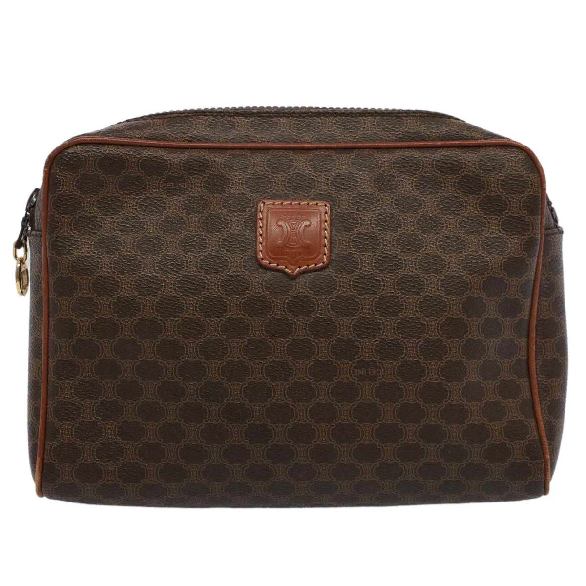 image of Celine Céline Macadam Clutch in Brown, Women's