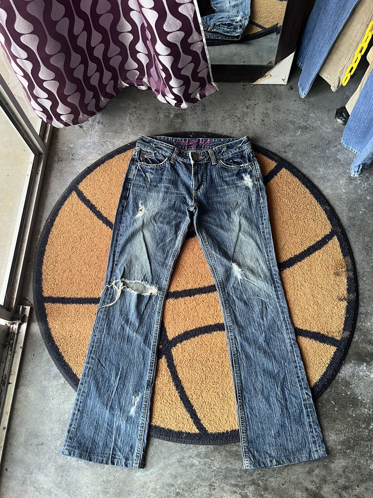 image of Something Edwin Vienus Bliss Distressed Denim in Blue, Women's (Size 30)