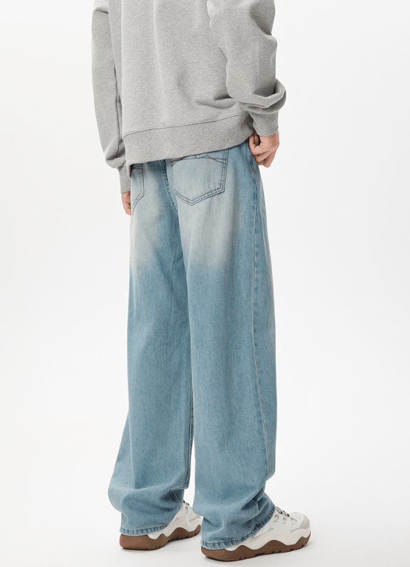 Japanese Brand × Jean High street washed distressed men's cleanfit wide-leg jeans Size US 32 / EU 48 - 5 Thumbnail