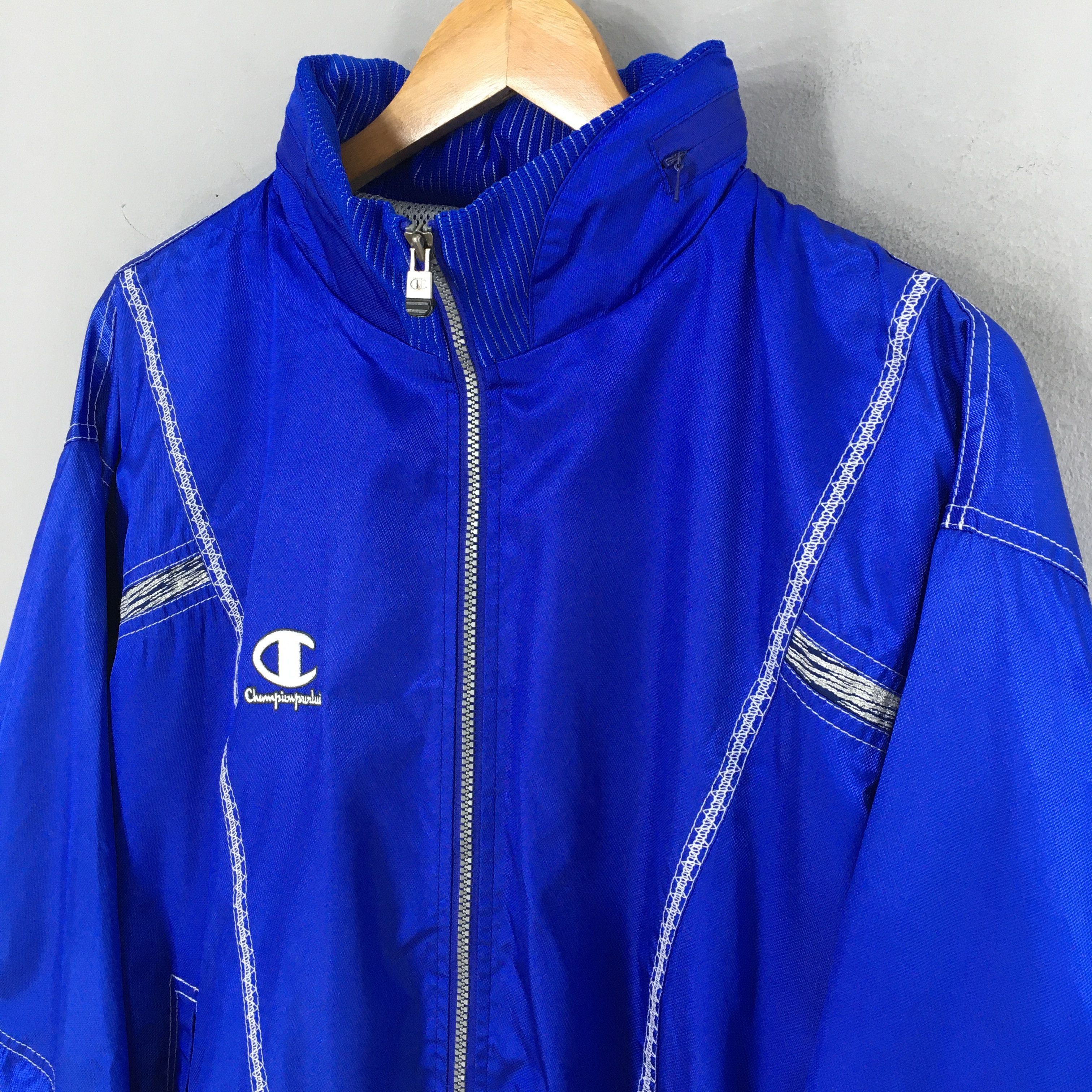 Champion Vintage 90s Champion Light Jacket Blue Windbreaker XLarge Size US XL / EU 56 / 4 - 5 Thumbnail