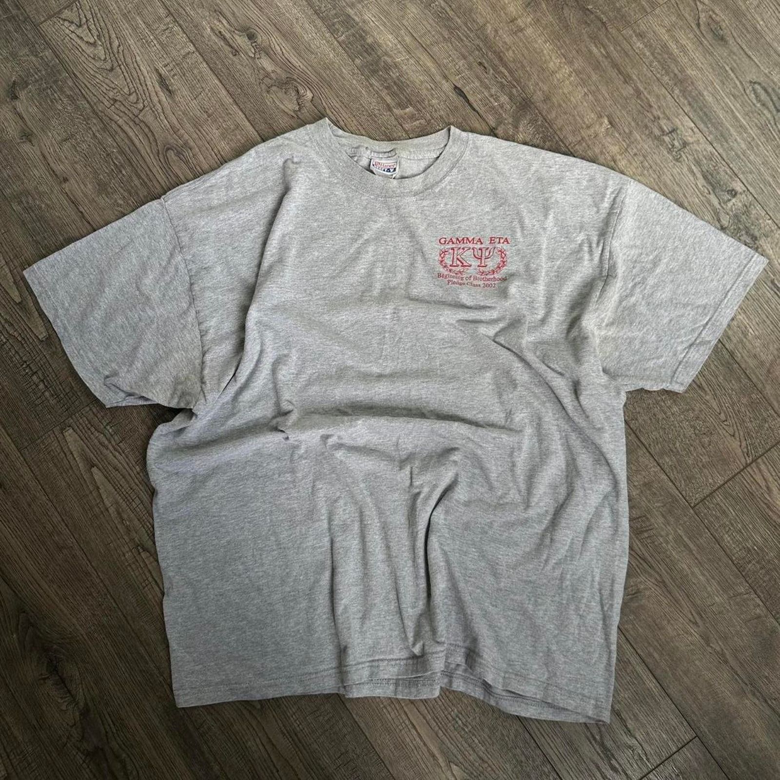 Vintage Vintage Y2K Frat Fraternity Gamma Graphic Hanes Beefy Shirt Size US XXL / EU 58 / 5 - 4 Thumbnail