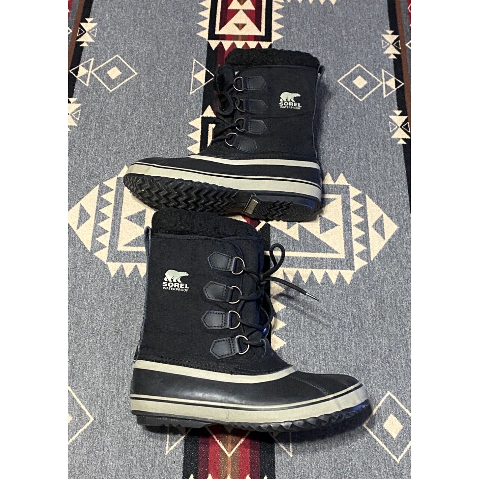 image of Sorel Mens 1964 Pac Nylon Snow Boot For Winter - Black Size 9 Nm1440-011 T75 in White