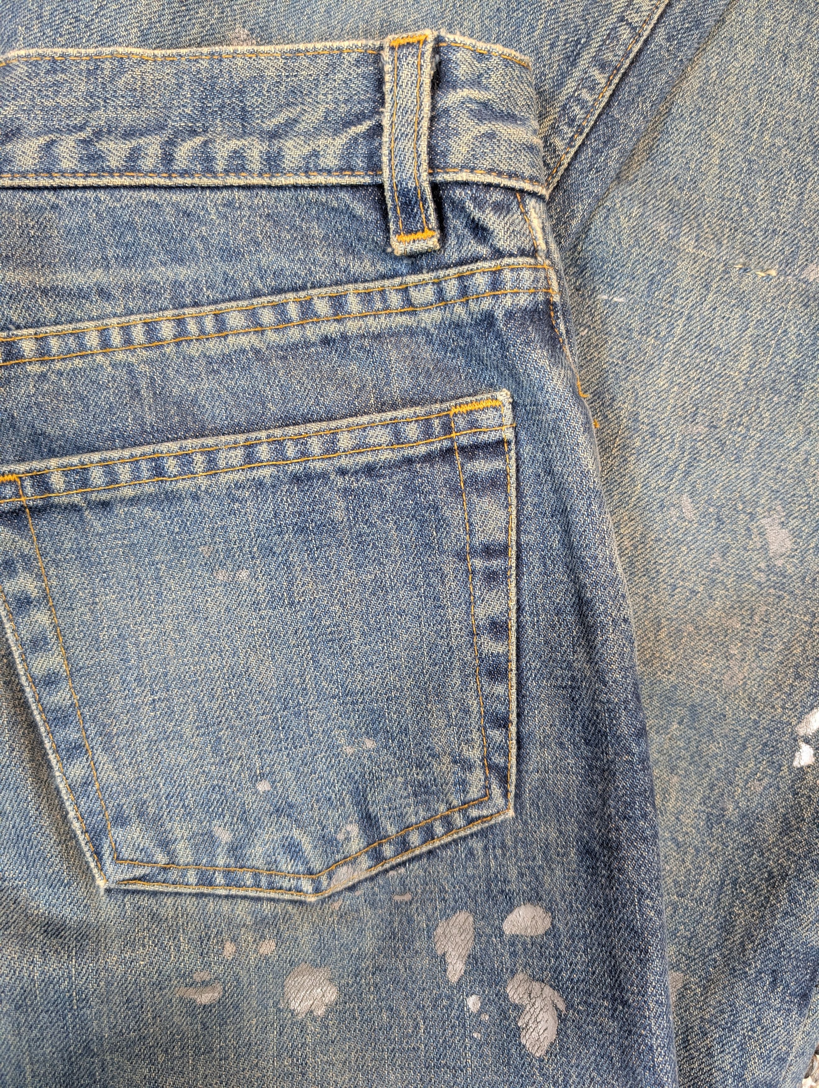 Helmut Lang Helmut Lang OG 1999 Silver Paint Splatter Painter Denim Size US 28 / EU 44 - 6 Thumbnail