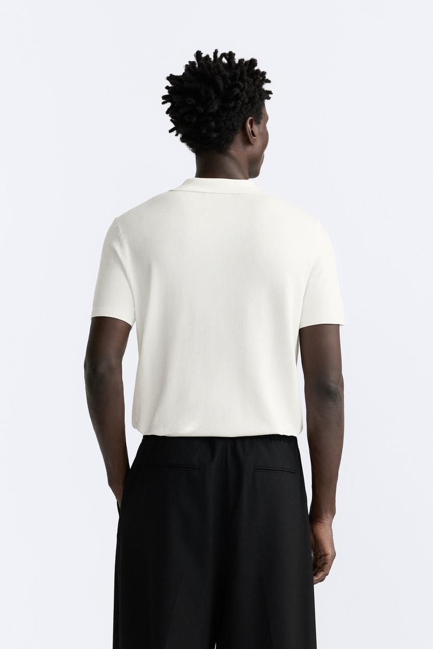 Zara VISCOSE BLEND KNIT POLO SHIRT Size US XL / EU 56 / 4 - 2 Thumbnail