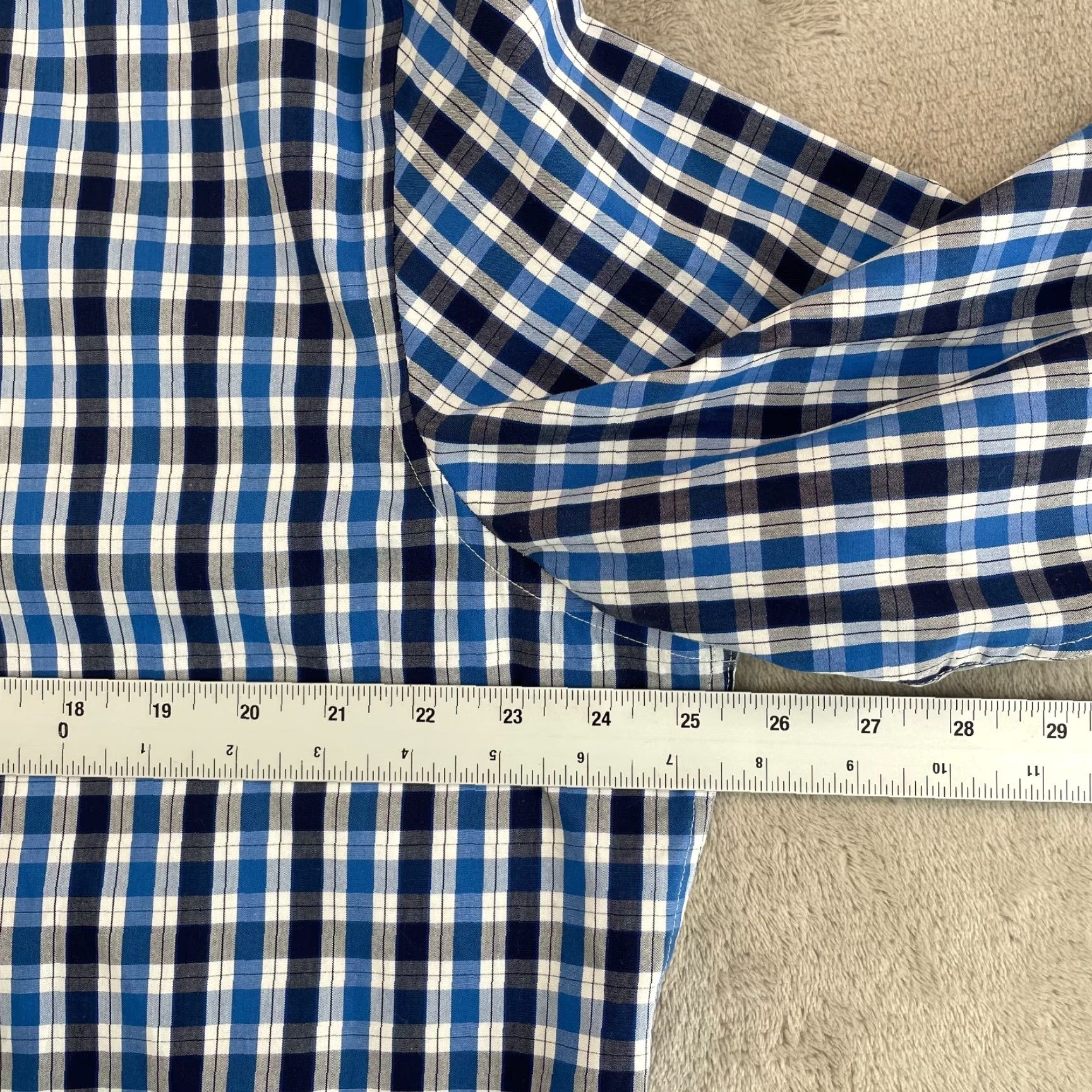 Banana Republic Banana Republic Shirt Men XL Blue Plaid Non Iron Long Sleeve Standard Fit LS Size US XL / EU 56 / 4 - 5 Thumbnail