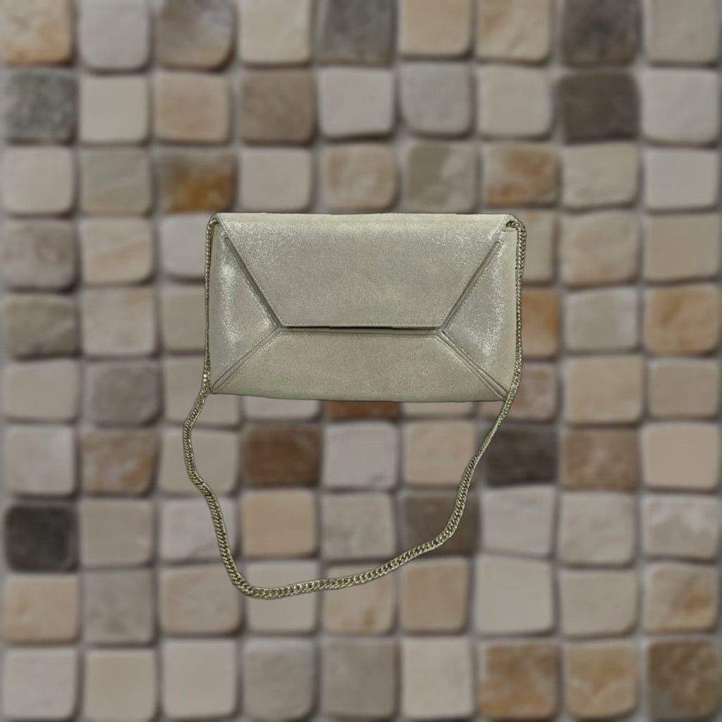 Stuart Weitzman Stuart Weitzman Bag Womens Small Beige Gold Chain Strap Inner Pocket Clutch Size ONE SIZE - 1 Thumbnail