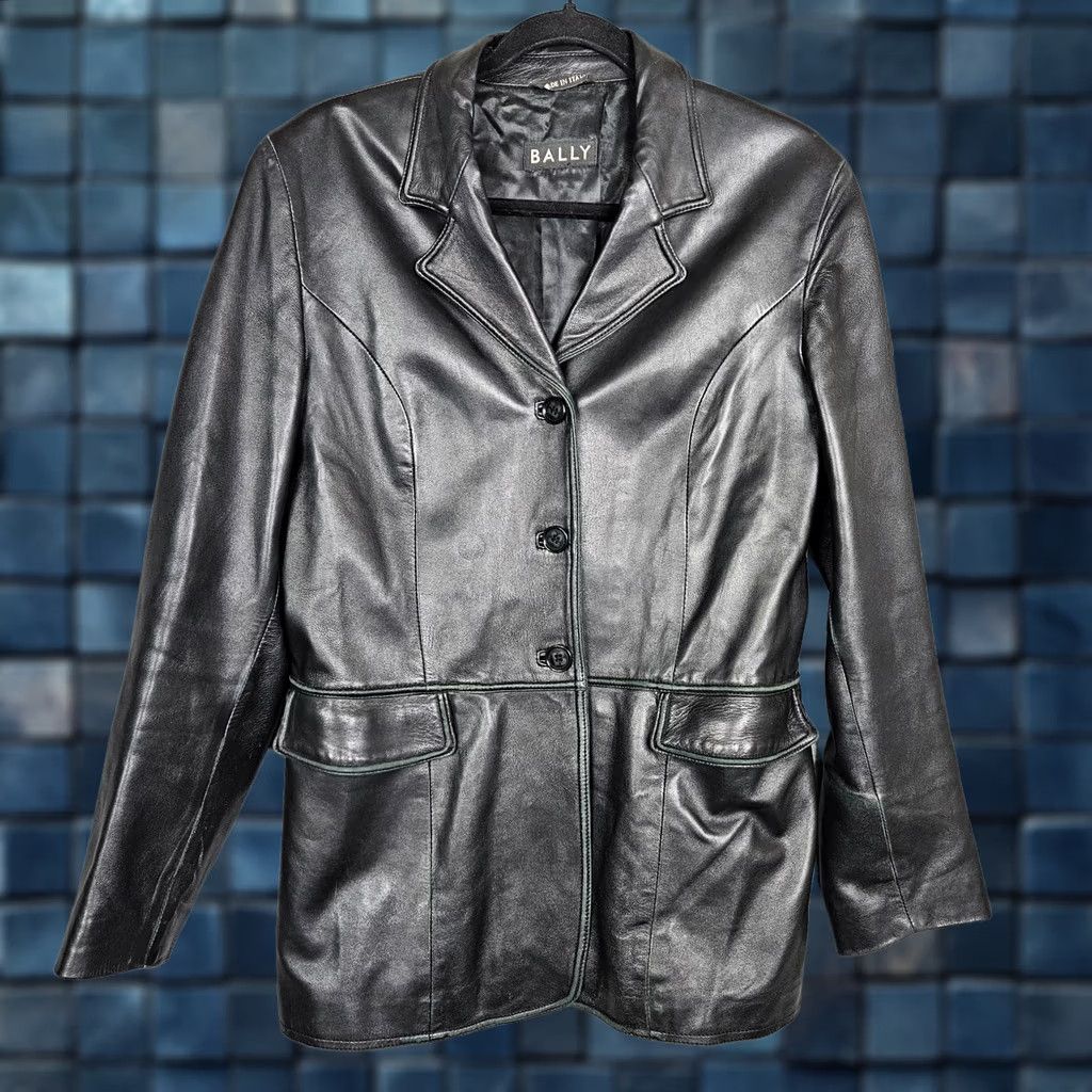 Bally BALLY Black Button up Leather lined Jacket Size 10 Made In ITALY Women's Jacket Regular Black Vintage: No Size L / US 10 / IT 46 - 1 Thumbnail