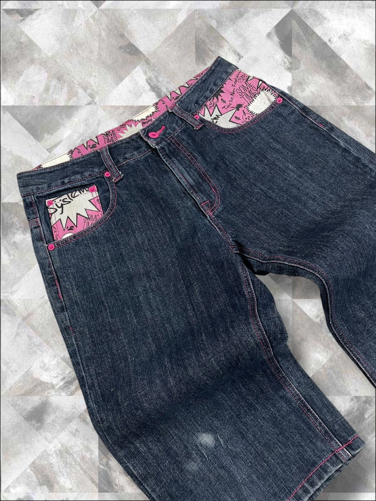Hysteric Glamour Vintage 1990s Japan Designer Deugro Art Fancy Short Denim Size US 30 / EU 46 - 4 Thumbnail
