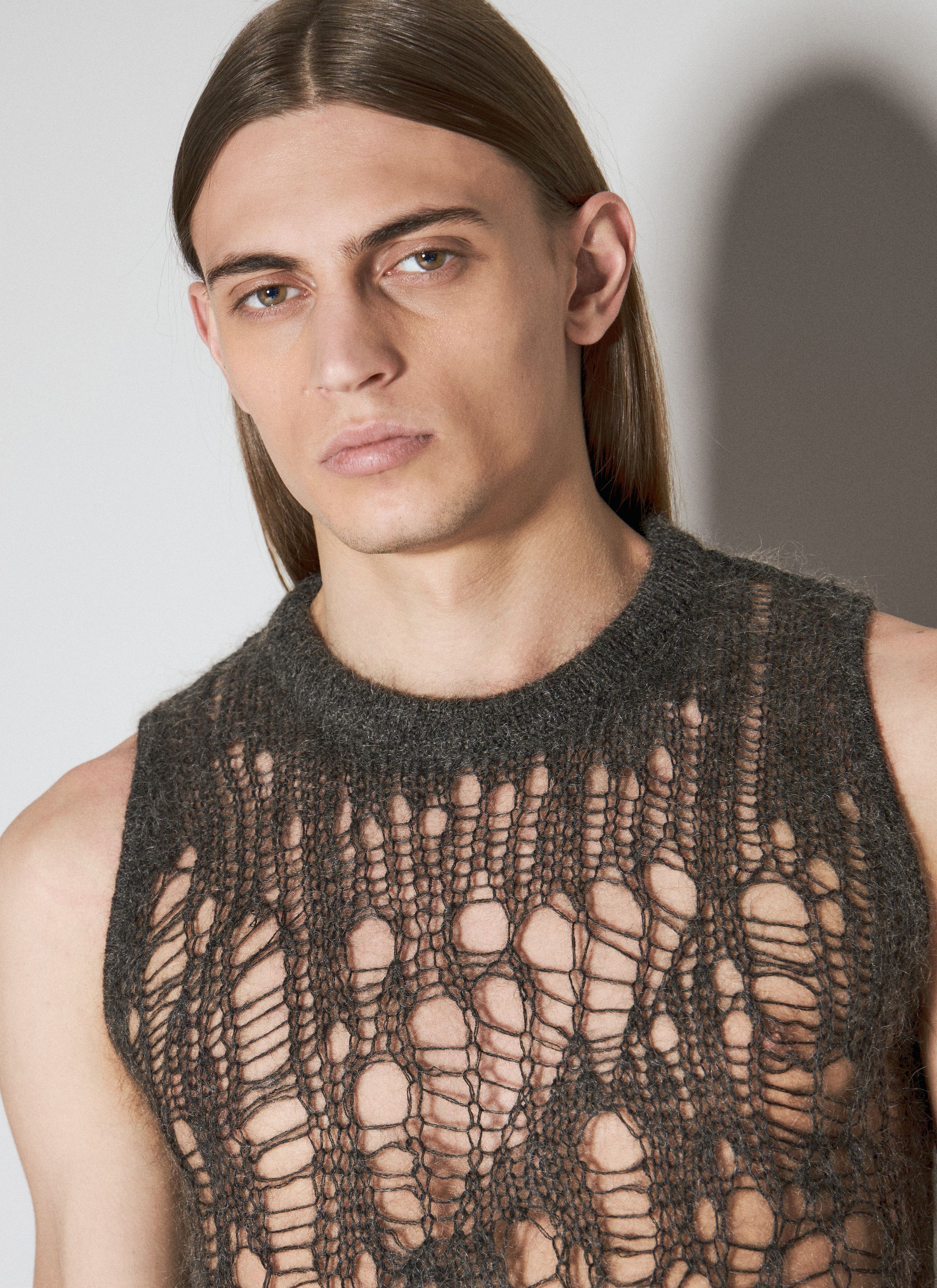 Rick Owens Wool Blend Dark Dust Hand Knit Spider Tank Top SS24 Lido Size US M / EU 48-50 / 2 - 16 Thumbnail