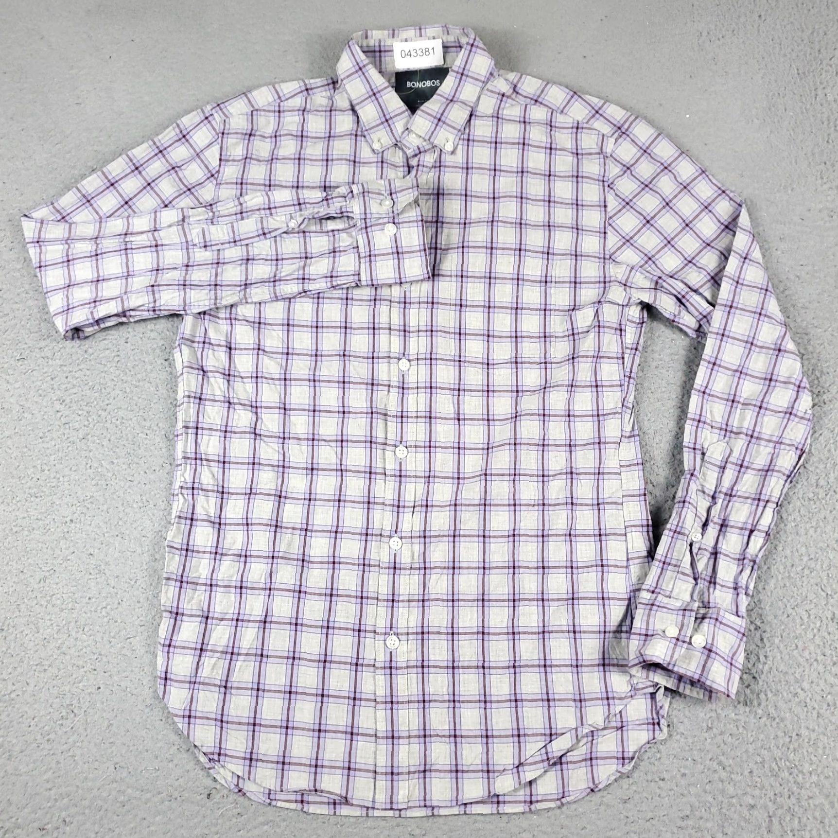 Bonobos Bonobos Shirt Mens Small Purple Plaid Button-Up Long Sleeve Size US S / EU 44-46 / 1 - 2 Thumbnail