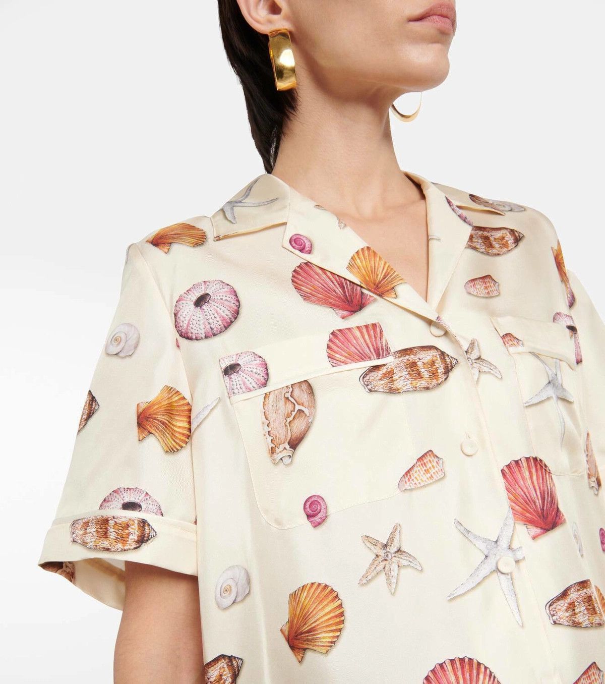 Chloe oc11z0525 Printed Silk Twill Shirt in Multicolor Size S / US 4 / IT 40 - 2 Thumbnail