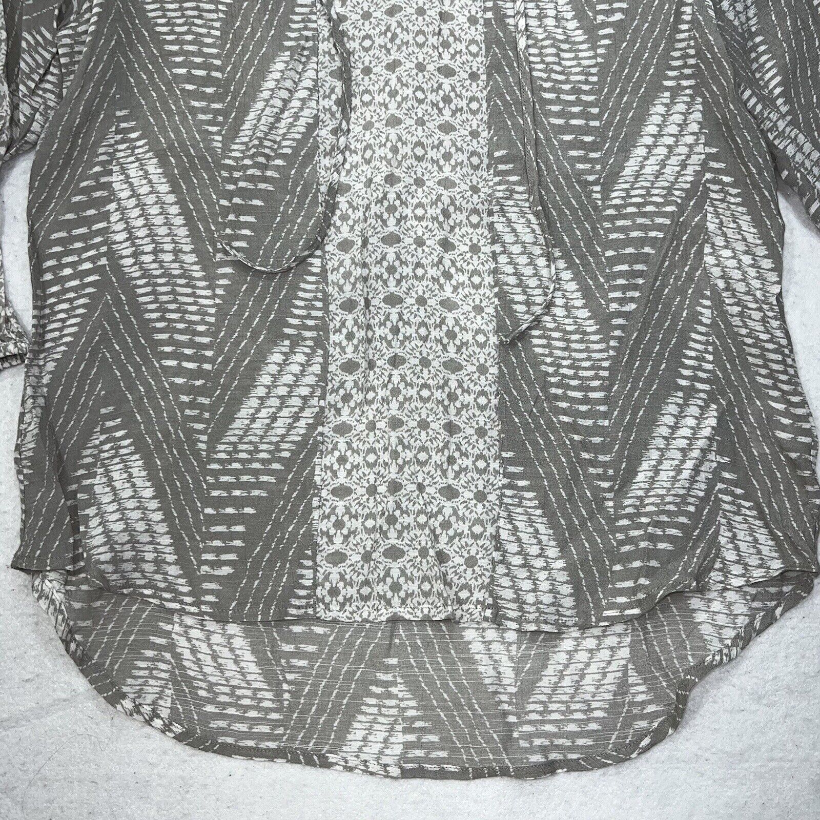 Other Fred David Gray 3/4 Sleeve Pullover Patterned Top Size M / US 6-8 / IT 42-44 - 6 Thumbnail