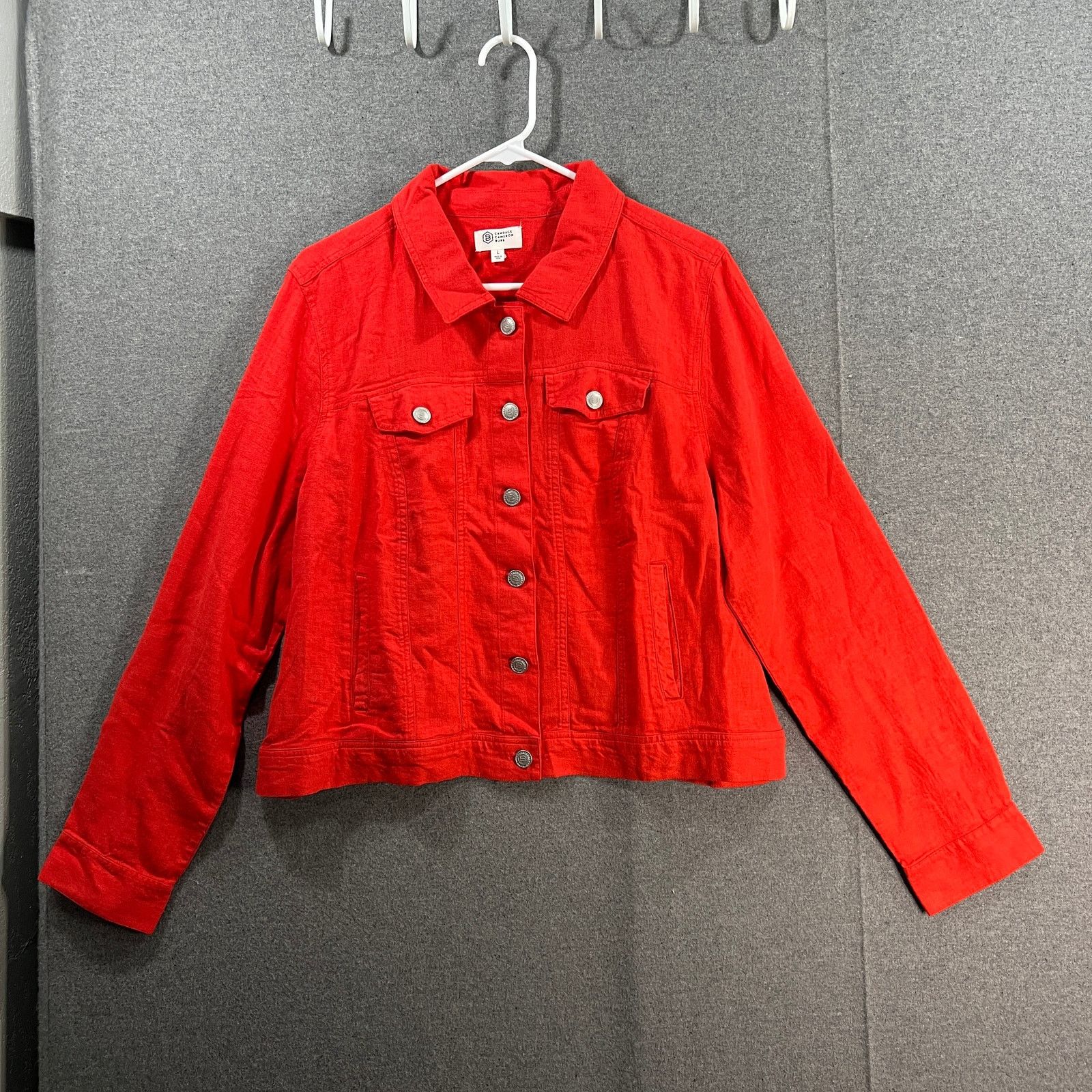 Other Candace Cameron Bure Linen Blend Jacket Cherry, Size L / US 10 / IT 46 - 1 Thumbnail