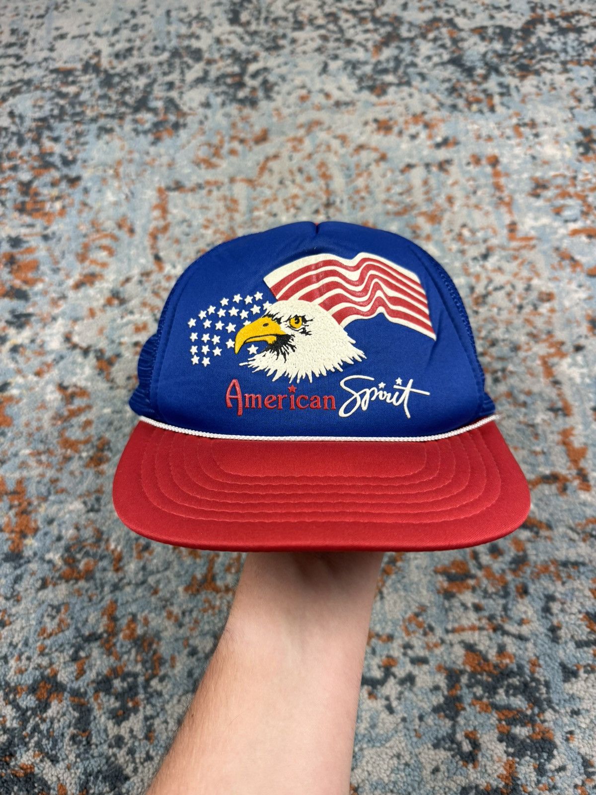 Vintage Vintage 90s American spirit USA Flag eagle trucker hat 80s Size ONE SIZE - 2 Thumbnail