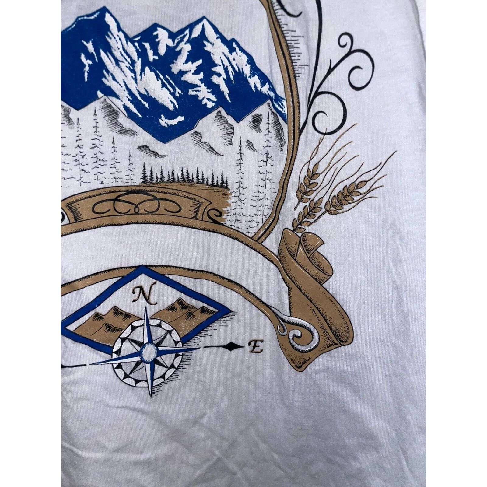 Jerzees Vintage Test Print Shirt Utah Mountain Nature White M Tee Size US M / EU 48-50 / 2 - 5 Thumbnail