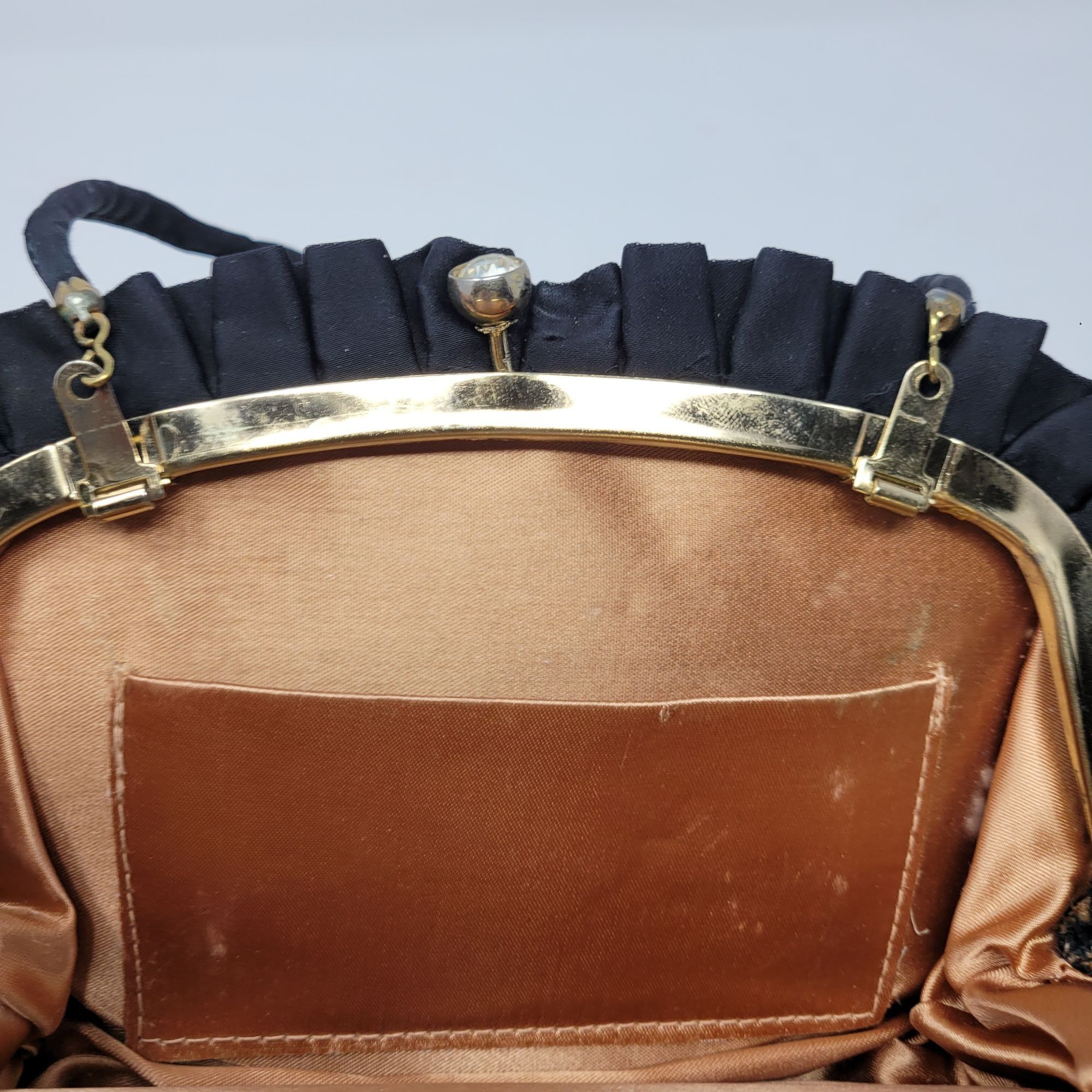 Vintage Vtg Black Ruffle Grained Satin Formal Evening Convertible Cl Size ONE SIZE - 9 Thumbnail