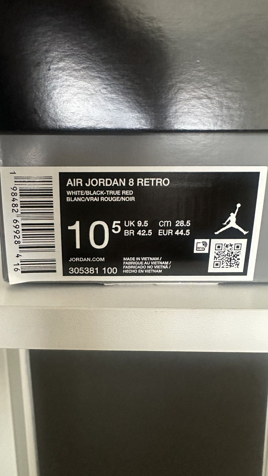 Jordan Brand Brand New Retro 8-White True Red Size US 10.5 / EU 43-44 - 8 Thumbnail