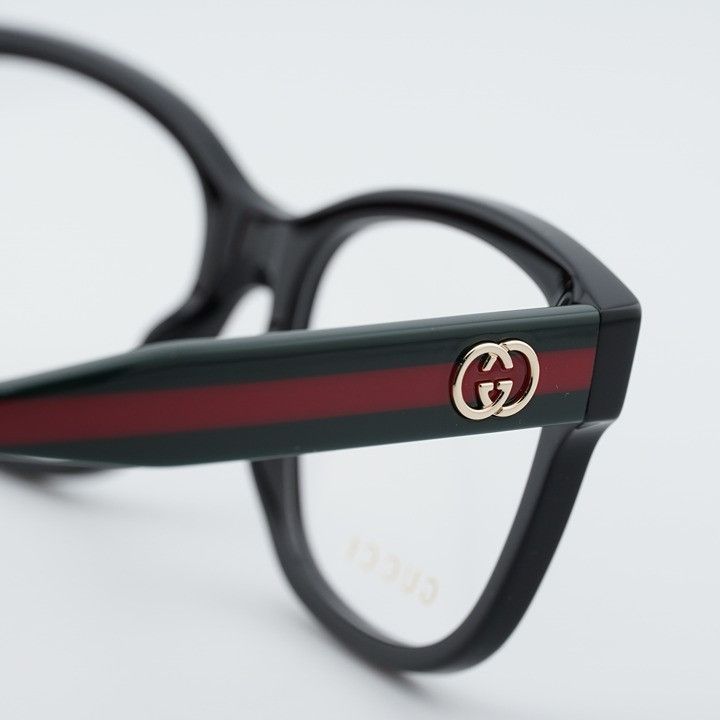 Gucci Gucci GG0038ONN 001 Eyeglasses Black 54mm Square Frame Size ONE SIZE - 7 Thumbnail