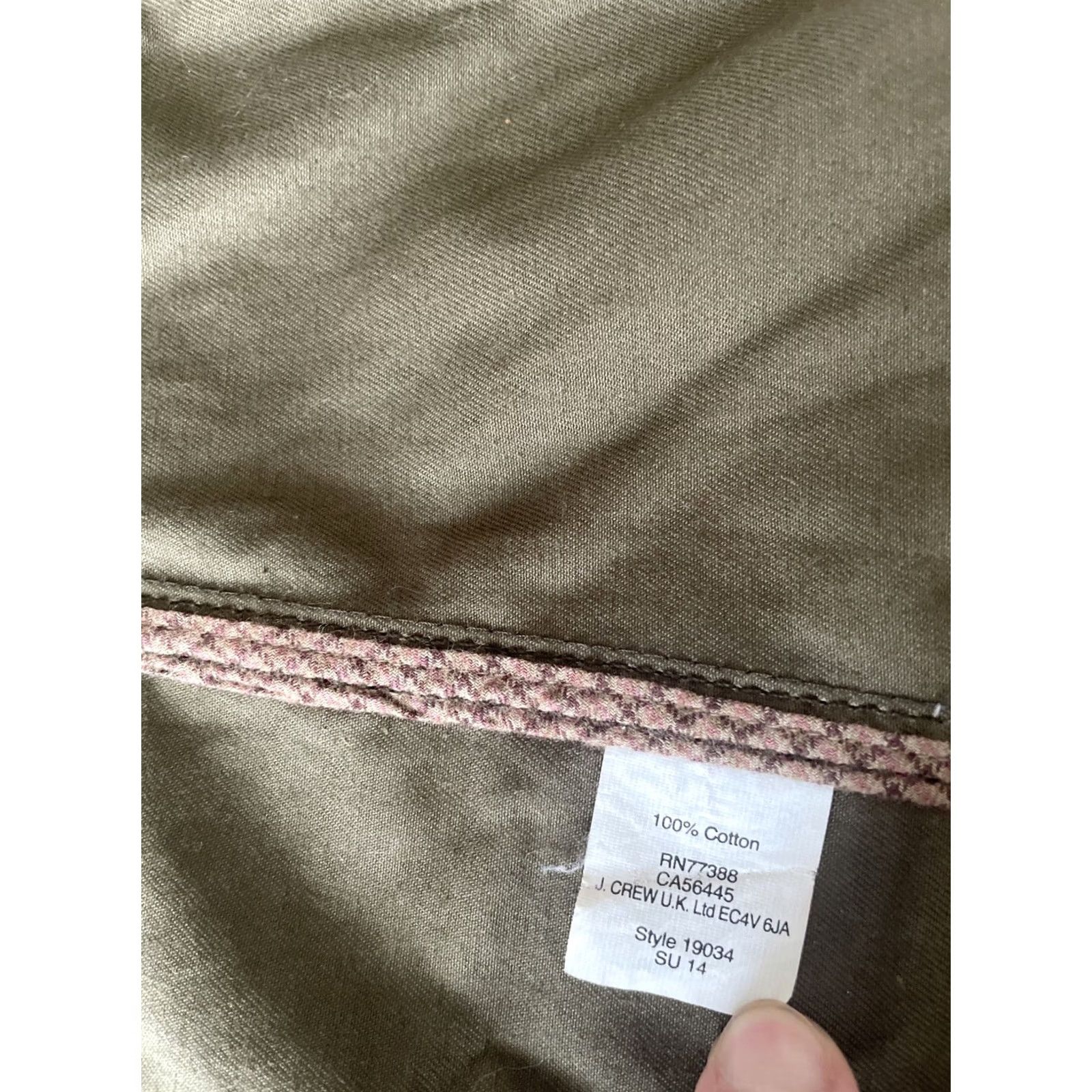 J.Crew VINTAGE J.CREW Downtown Field Jacket Womens XXS Green Waxed Canvas Full Zip Coat Size XXS / US 00 / IT 34 - 6 Thumbnail