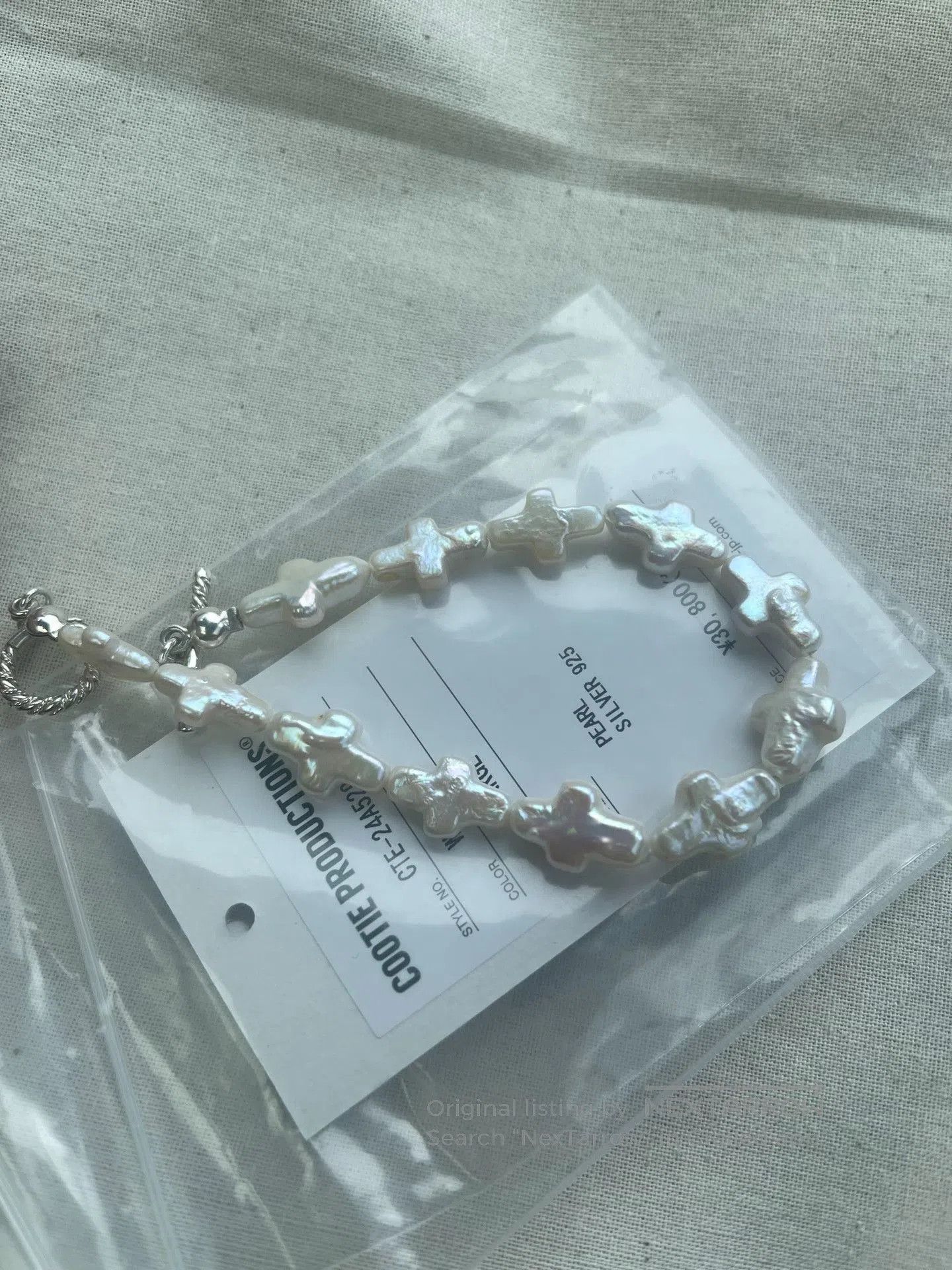Facetasm Cootie Distortion Cross Pearl Bracelet. Size ONE SIZE - 5 Thumbnail