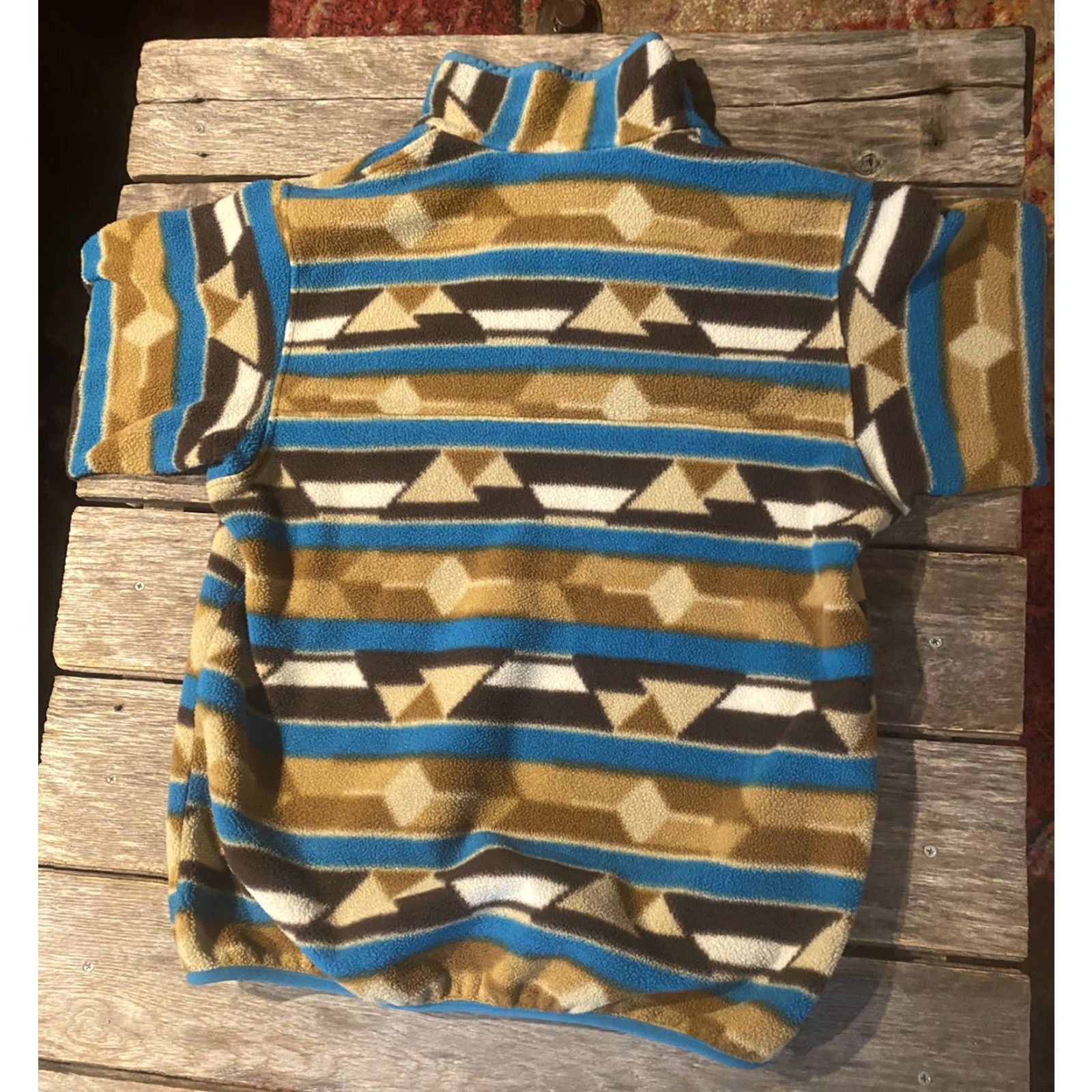 Patagonia VINTAGE Patagonia Synchilla Women's Size Small Brown Teal Fleece Pullover Jacket Vintage Size S / US 4 / IT 40 - 2 Thumbnail