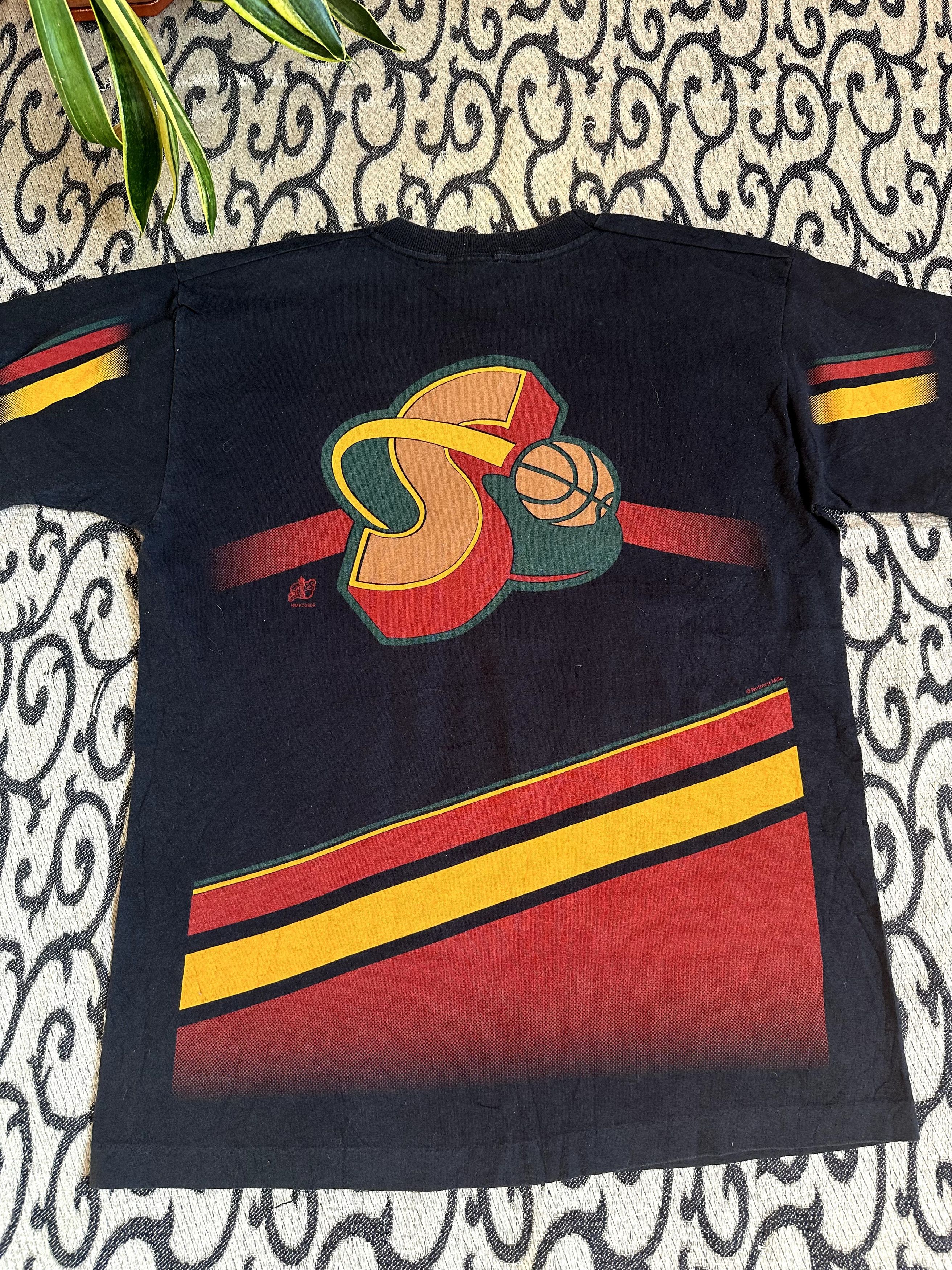 NBA × Nutmeg Vintage 90s Sonic Seattle NBA Nutmeg Made In UK Streetwear Size US L / EU 52-54 / 3 - 13 Thumbnail