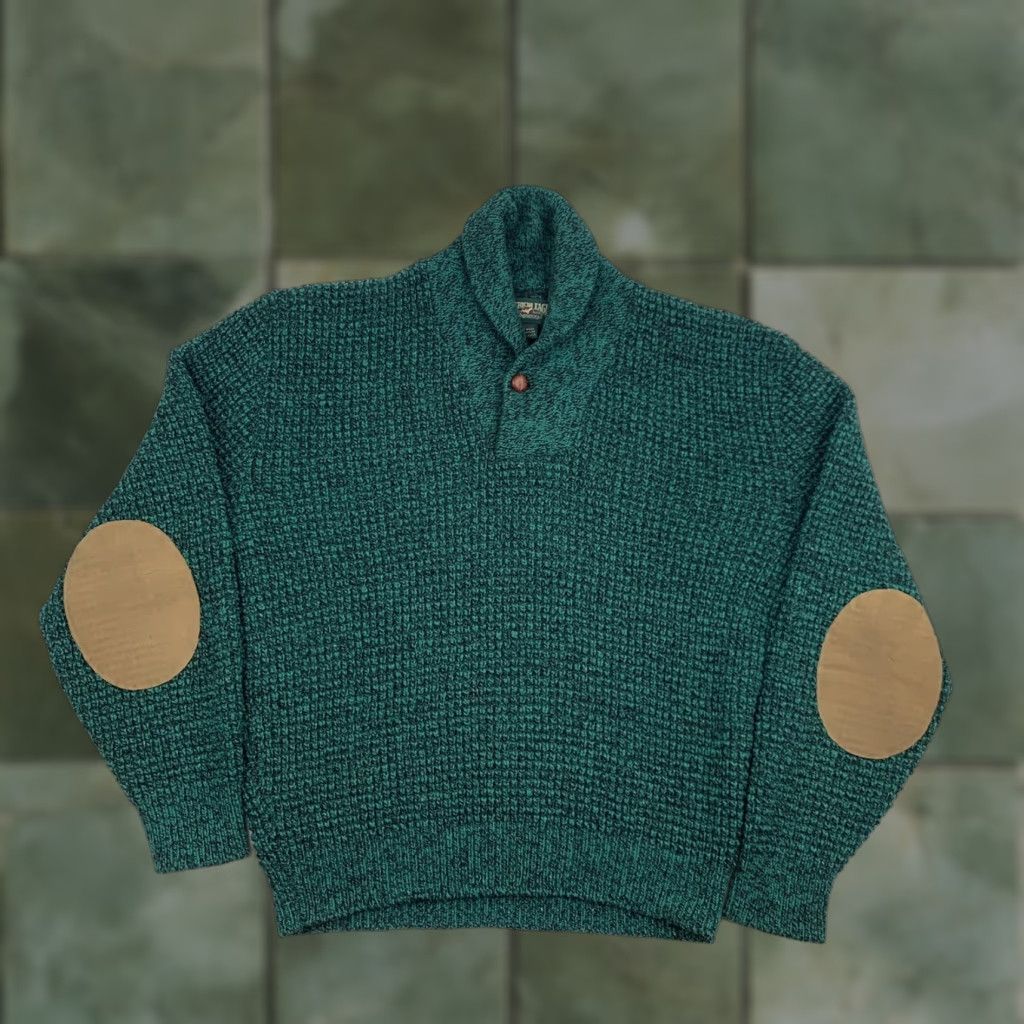 American Eagle Outfitters VINTAGE American Eagle Outfitters Sweater Adult Large Green Knit Pullover Shawl Neck 90s Mens Size US L / EU 52-54 / 3 - 1 Thumbnail