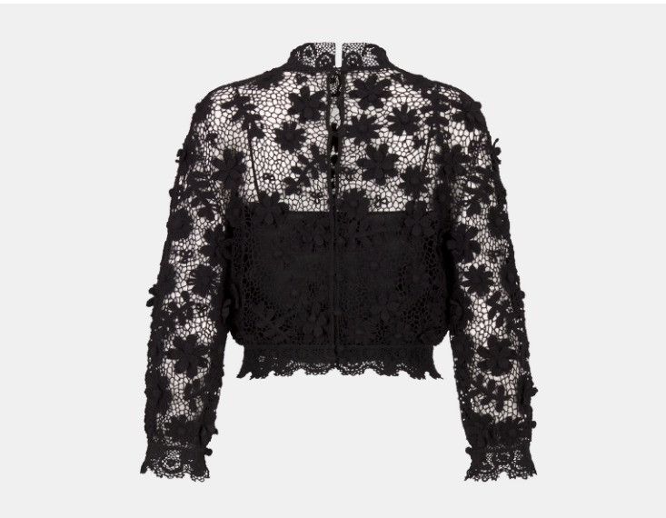 Dior o1w1db10425 321B07X Crochet Top in Black Size XL / US 12-14 / IT 48-50 - 2 Thumbnail