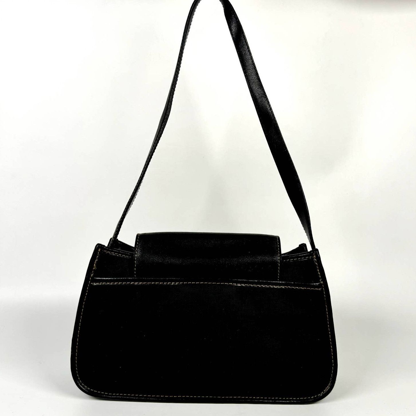 Cole Haan Vintage Cole Haan Solid Black Casual Magentic Shoulder Bag Size ONE SIZE - 4 Thumbnail