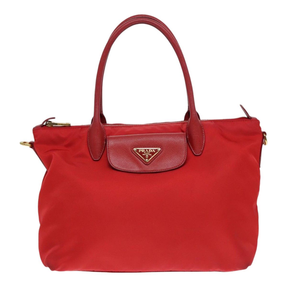 Prada Shopping Red Synthetic Tote Bag (Pre-Owned) Size ONE SIZE - 1 Thumbnail