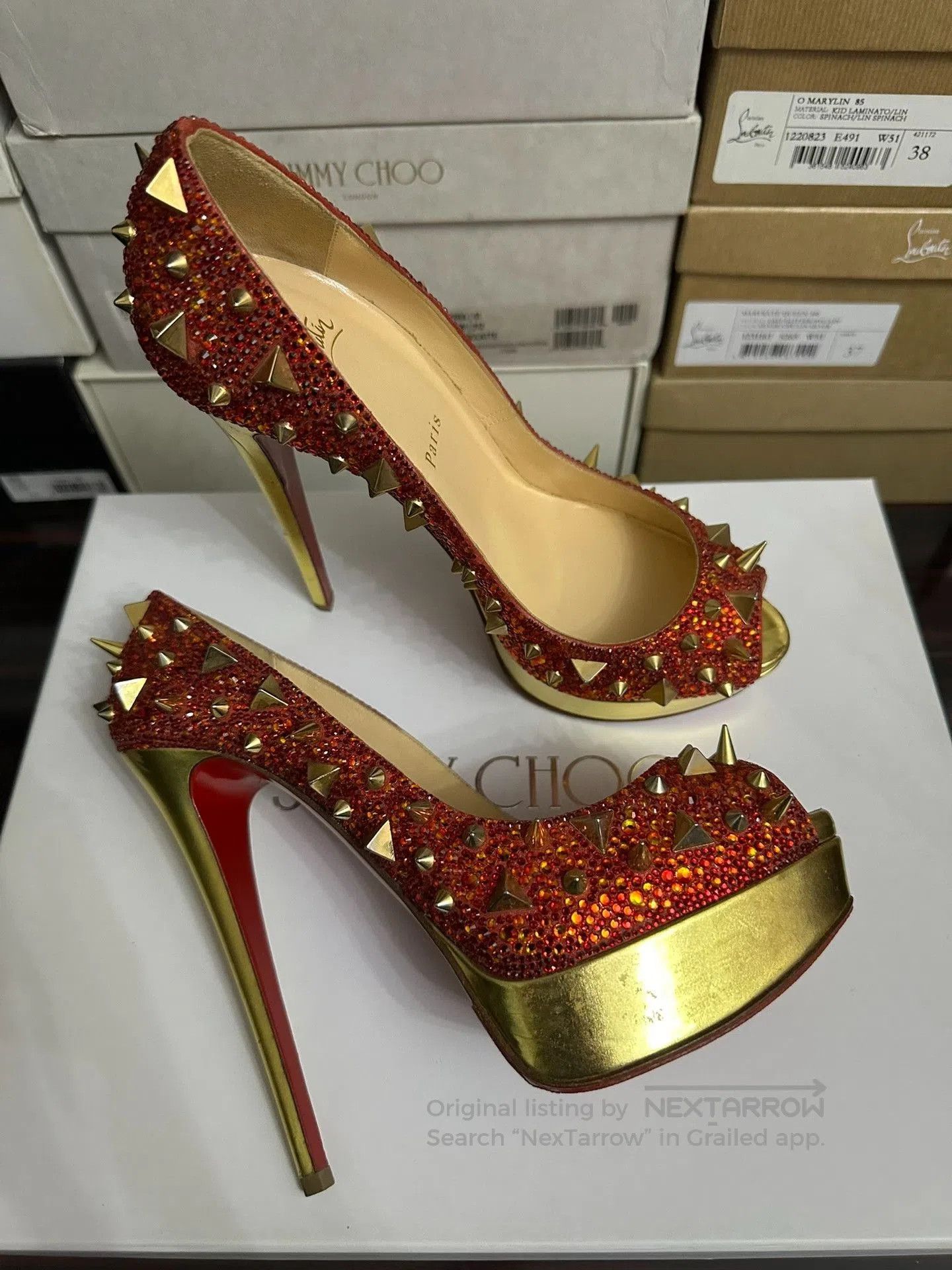 Christian Louboutin Christian Louboutin Red High Heels. Size US 8 / IT 38 - 2 Thumbnail