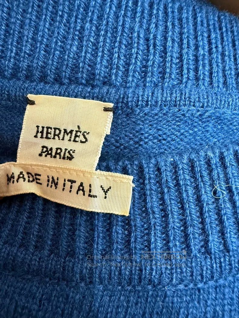 Hermes Hermes Blue chain pattern cashmere sweater Size XS / US 0-2 / IT 36-38 - 4 Thumbnail