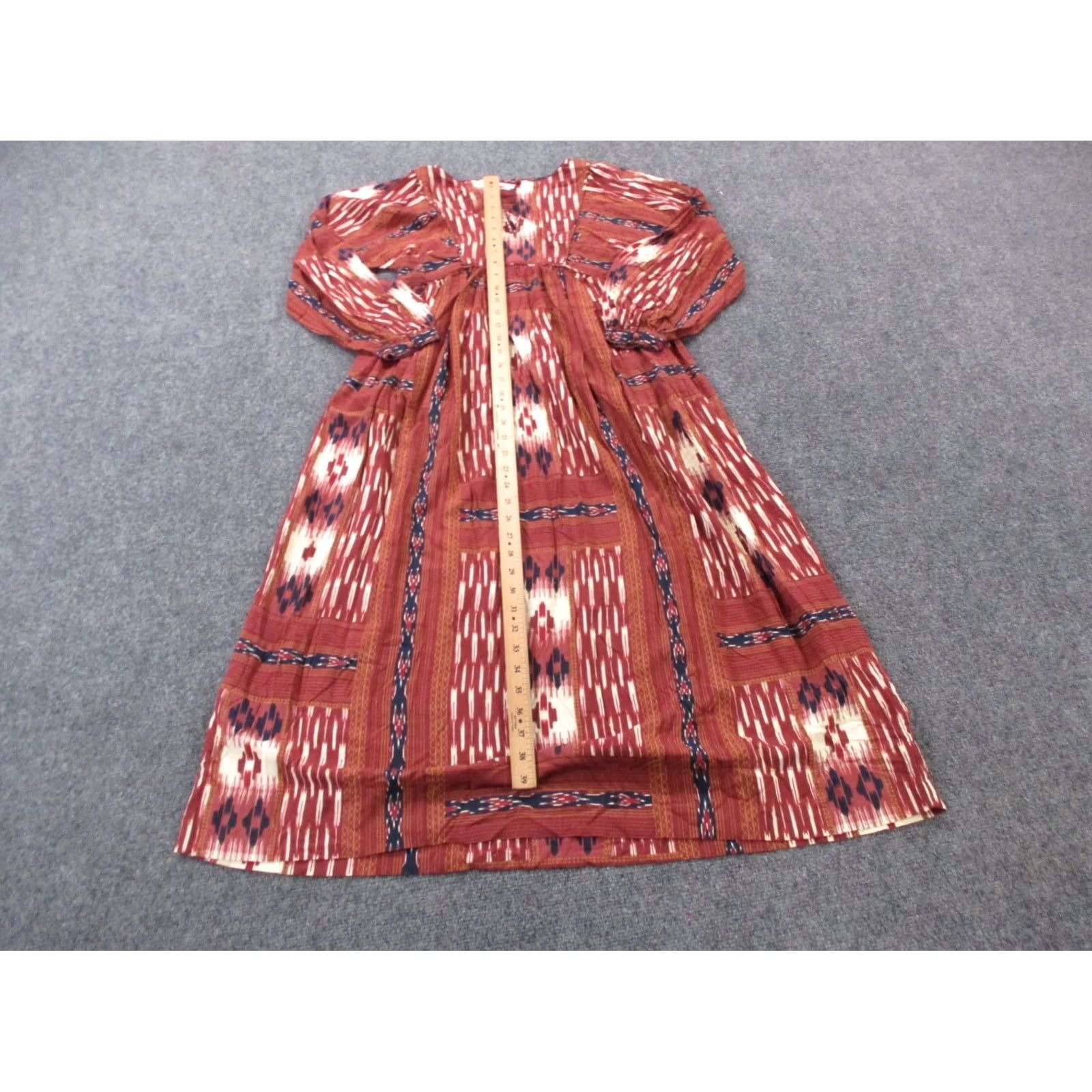 Faherty Faherty Dress Womens XS Western Aztec Maxi Basic Summer Boho Breathable Summer Geometric Long Sleeve Crew Neck Pullover Casual Linen Knit Multicolor Size XS / US 0-2 / IT 36-38 - 3 Thumbnail