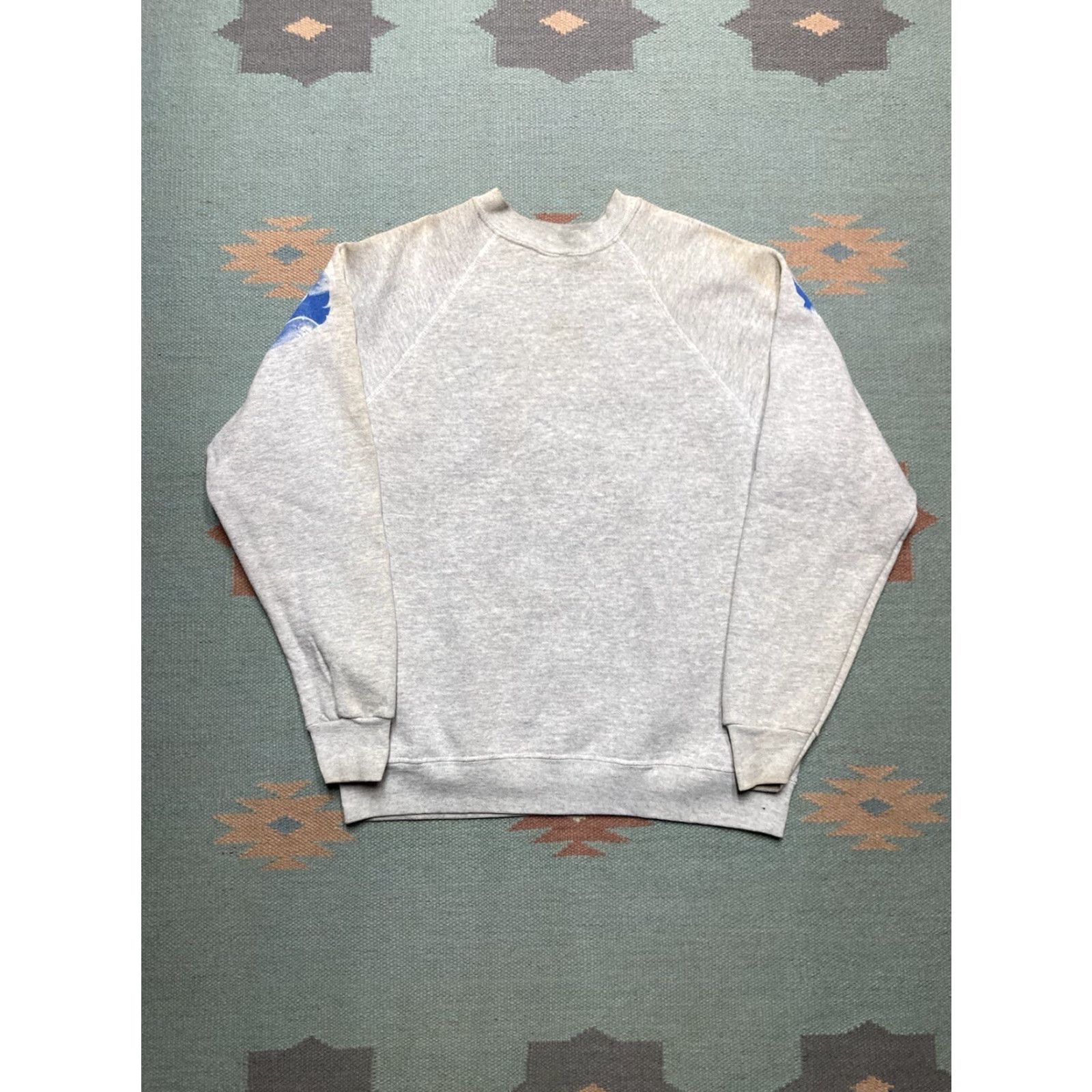Vintage VINTAGE 80s Sweatshirt Italy Universita Glitter Flowers Cute Gray M Shirt Mens Size US M / EU 48-50 / 2 - 7 Thumbnail