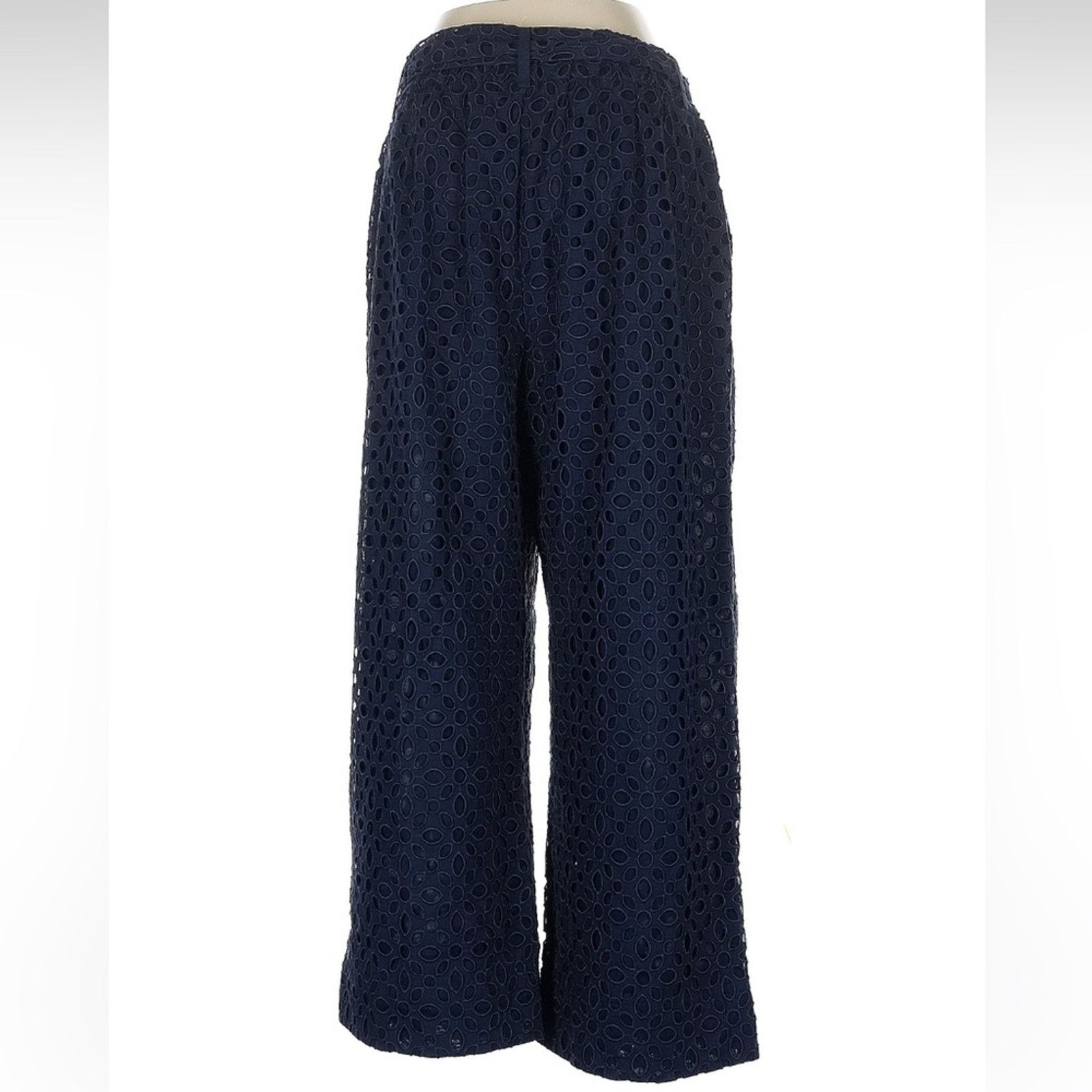 J.Crew J. Crew Navy Lace Wide Leg Pants Size 31" - 4 Thumbnail