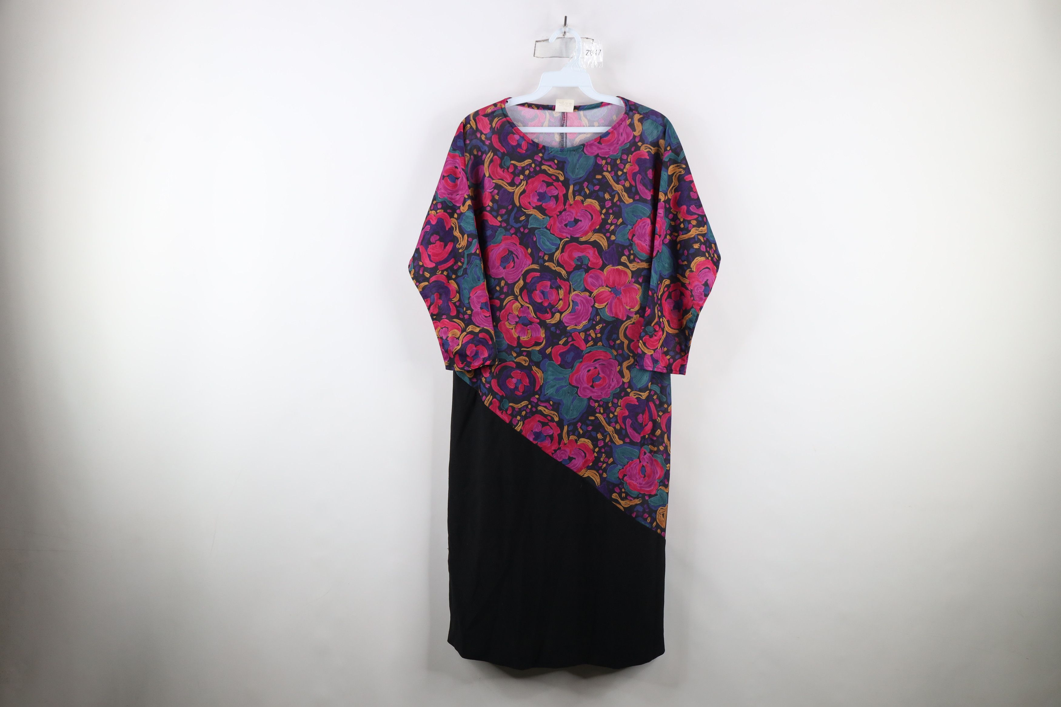 Vintage Vintage 90s Streetwear Floral Knit Long Sleeve Dress USA Size XL / US 12-14 / IT 48-50 - 1 Thumbnail