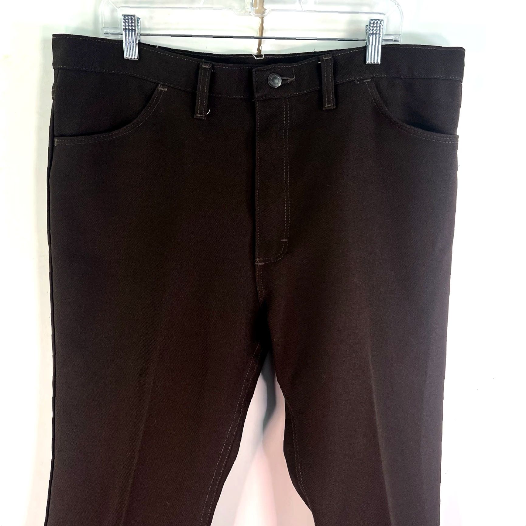 Wrangler VINTAGE Wrangler Western Boot Cut Poly Pants Mens 40 x 30 Brown USA Bootcut Pants Mens Brown Wrangler Cowboy Cut USA 80's Size US 40 / EU 56 - 2 Thumbnail