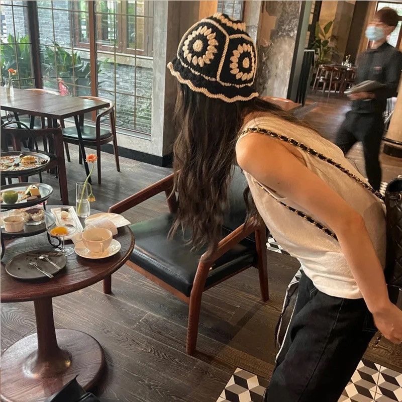 Designer × Japanese Brand Handmade Crochet Unisex Bucket Hat Panama y2k Size ONE SIZE - 4 Thumbnail