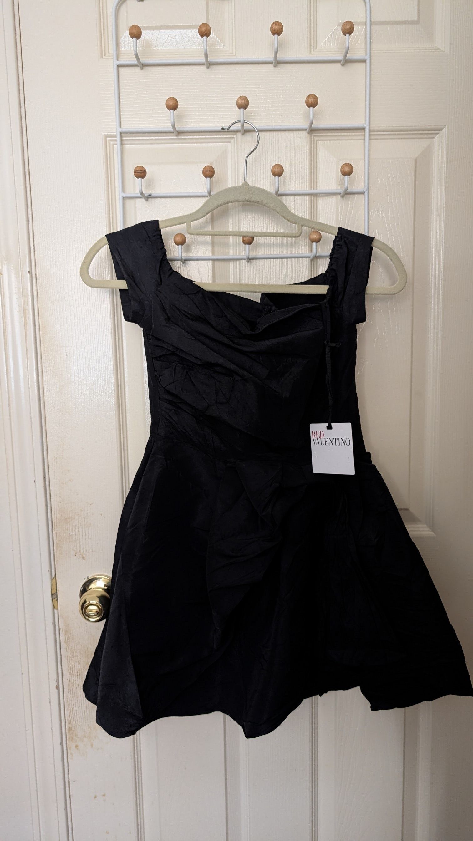 RED Valentino Off-the-shoulder Crinkle Mini Dress Size S / US 4 / IT 40 - 1 Thumbnail