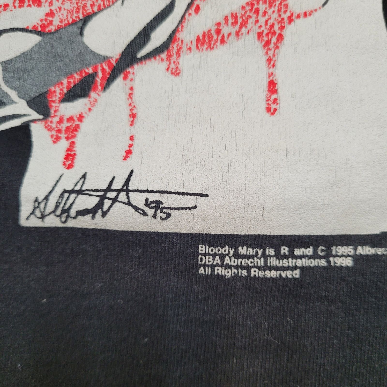 Fruit Of The Loom Vintage 90s Bloody Mary Vampire T-Shirt Mens M Goth Art Size US M / EU 48-50 / 2 - 3 Thumbnail
