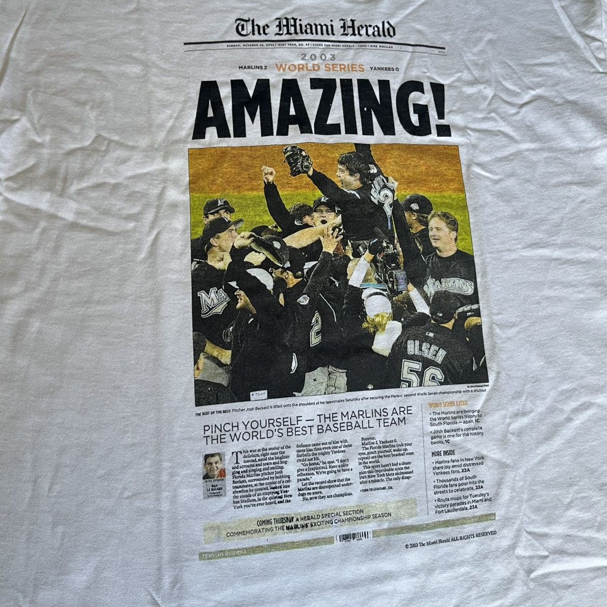 MLB Vintage 2003 Miami Herald Florida Marlins World Series Tee Size US M / EU 48-50 / 2 - 4 Thumbnail
