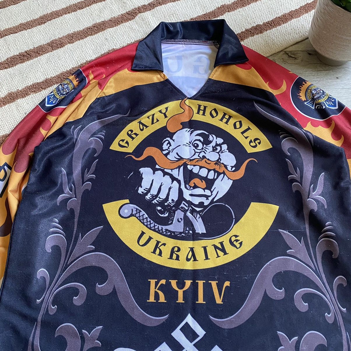 Harley Davidson × Vintage AMAZING CRAZY HOHOLS UKRAINE MOTO CLUB FIRE TRIBAL JERSEY Size US XL / EU 56 / 4 - 3 Thumbnail