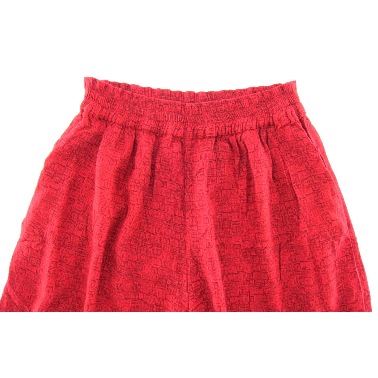Endless Endless Knot Art 100% Rayon Red High Rise Wide Leg Pant Women Size S-M Size 28" / US 6 / IT 42 - 4 Thumbnail