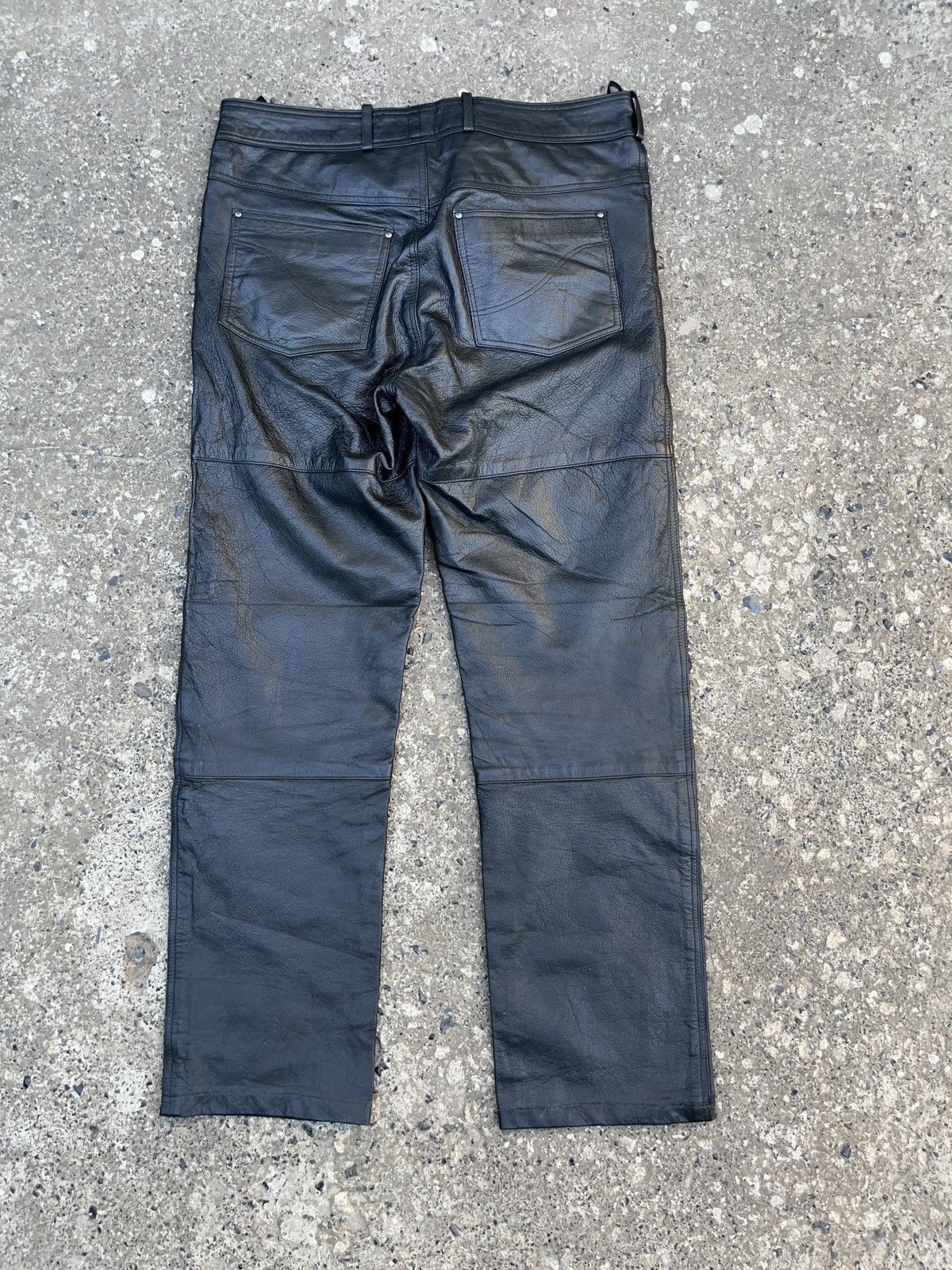 Genuine Leather Vintage Louis Real Leather Pants Kanye West Style Size US 32 / EU 48 - 3 Thumbnail
