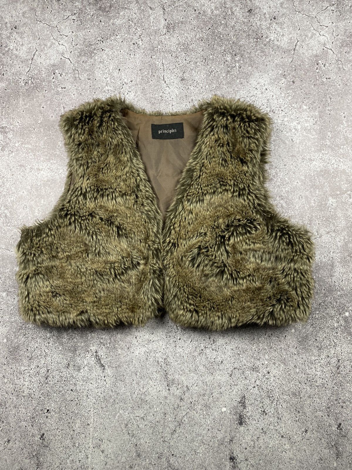 Hysteric Glamour × If Six Was Nine 💥HYPE Varsity Mohair Fuzzy Fluffy Faux Fur Cropped vest OG Size ONE SIZE - 4 Thumbnail